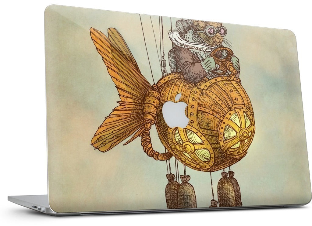 Around The World In A GoldfishFlyer MacBook Skin