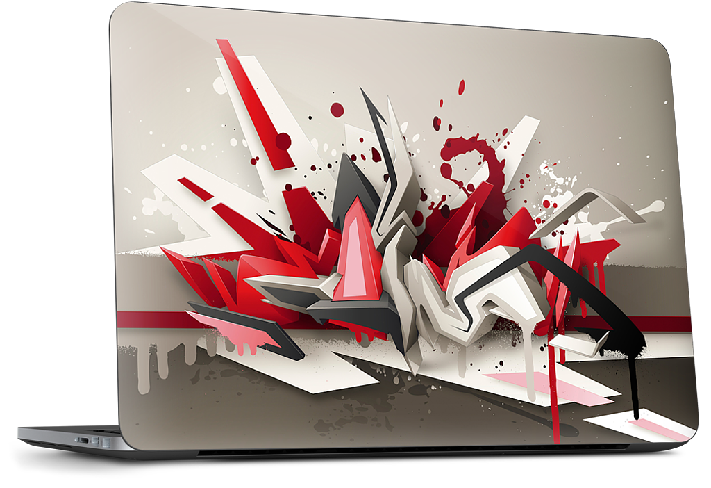 Red Metal Dell Laptop Skin