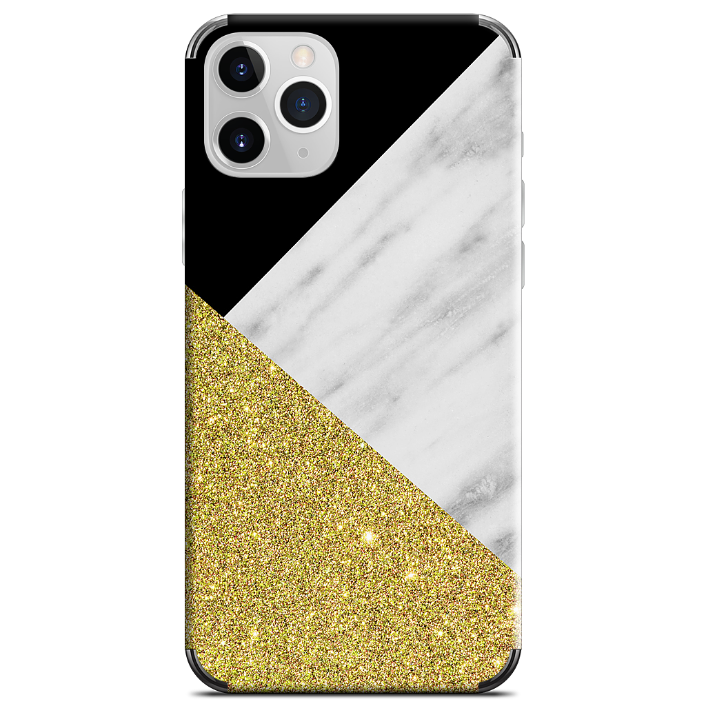Gold and Real Italian Marble Collage iPhone Skin