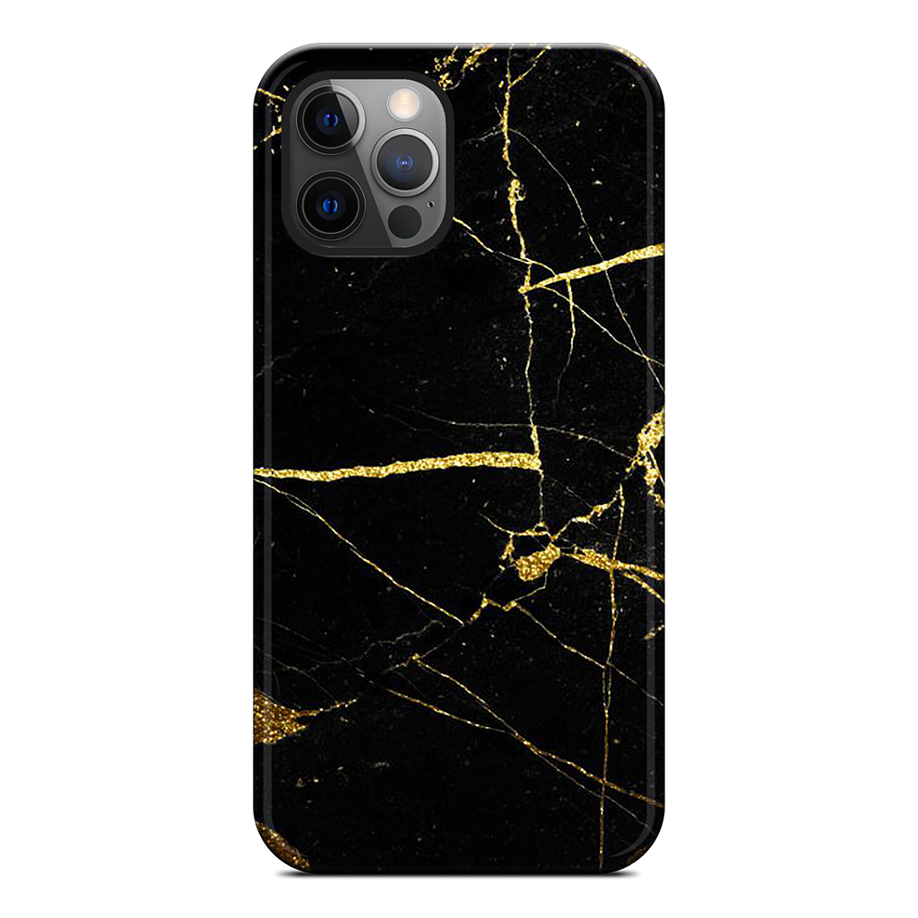 Black and Gold Marble iPhone Case
