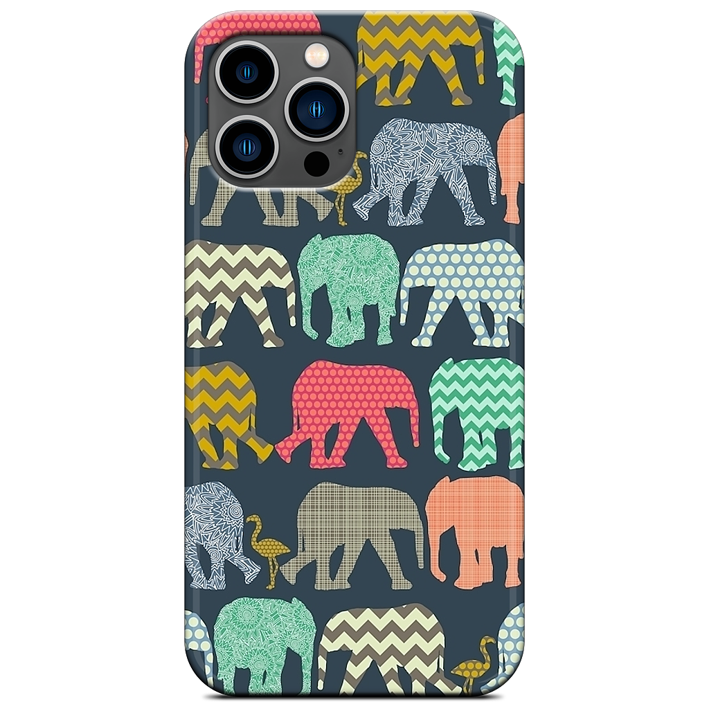 baby elephants and flamingos iPhone Case