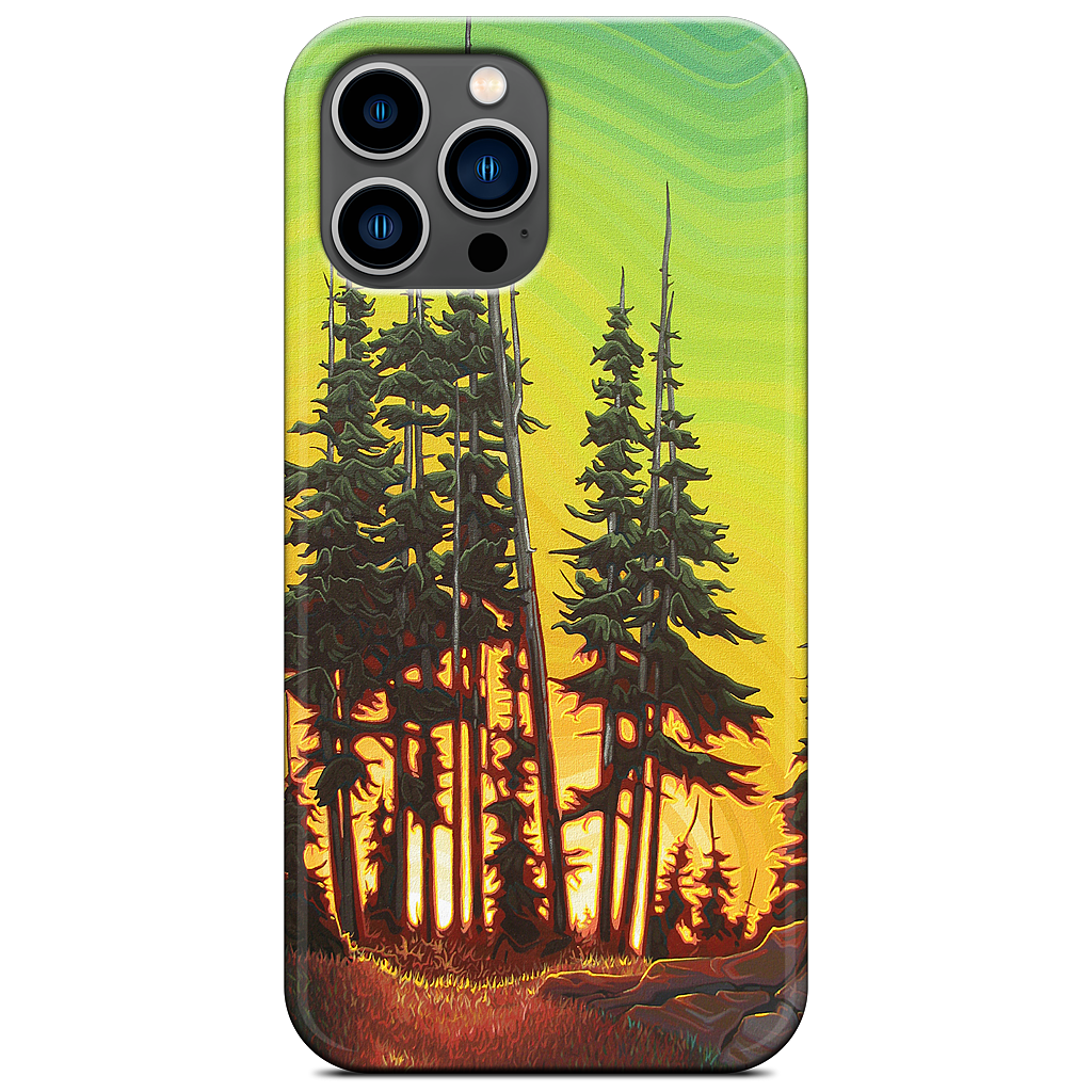 Green Skies At Night iPhone Case