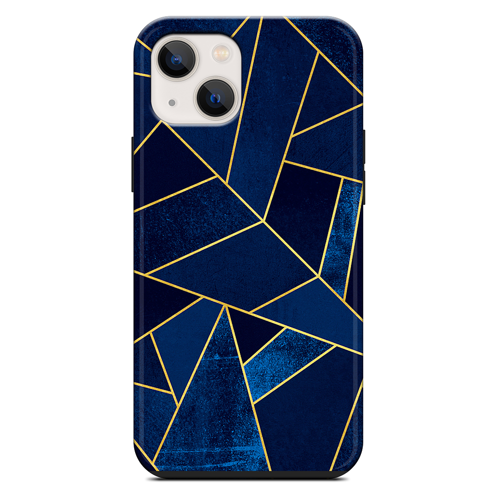 Blue Stone / Gold Lines iPhone Case