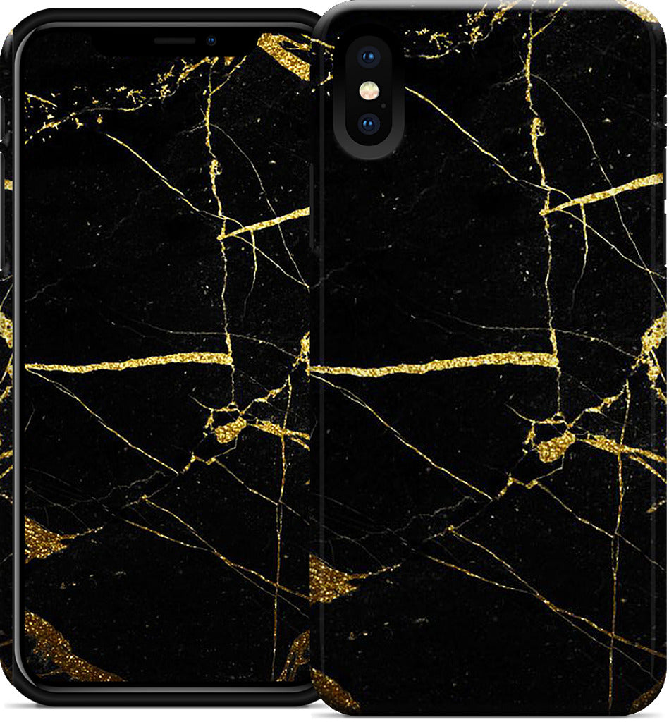 Black and Gold Marble iPhone Case