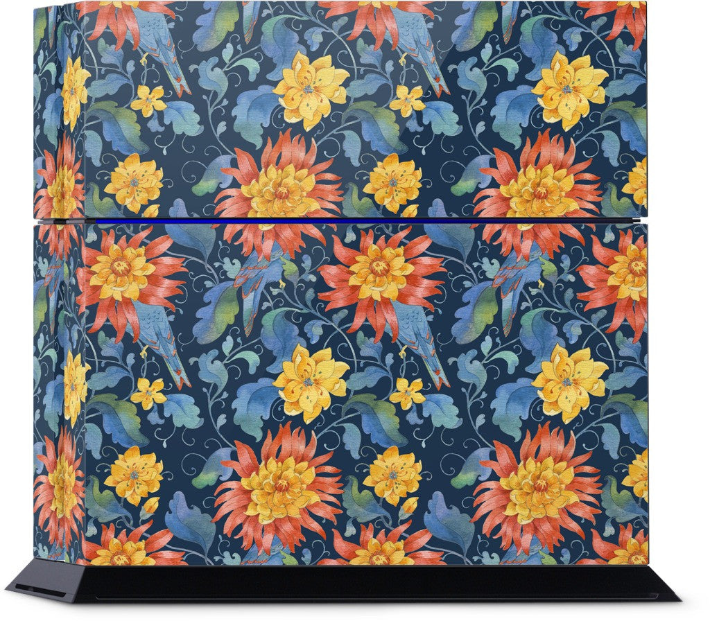 Blue Bird Pattern PlayStation Skin