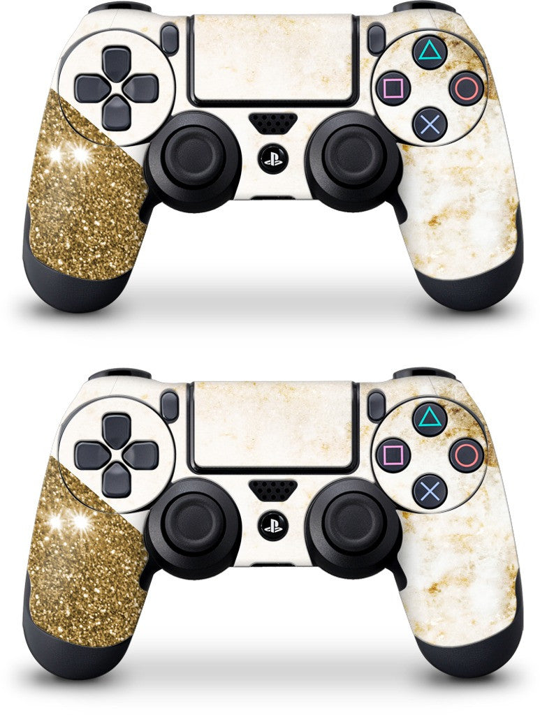 Gold Marble Collage PlayStation Skin