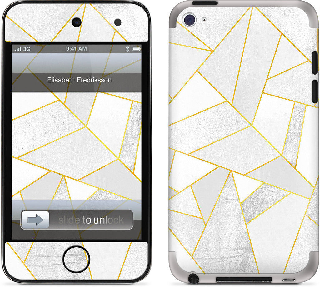 White Stone / Golden Lines iPod Skin