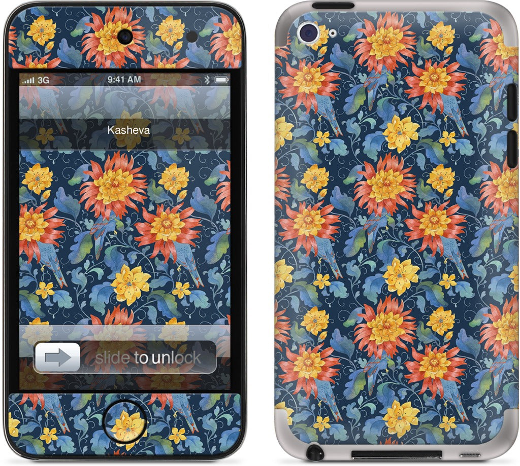 Blue Bird Pattern iPod Skin