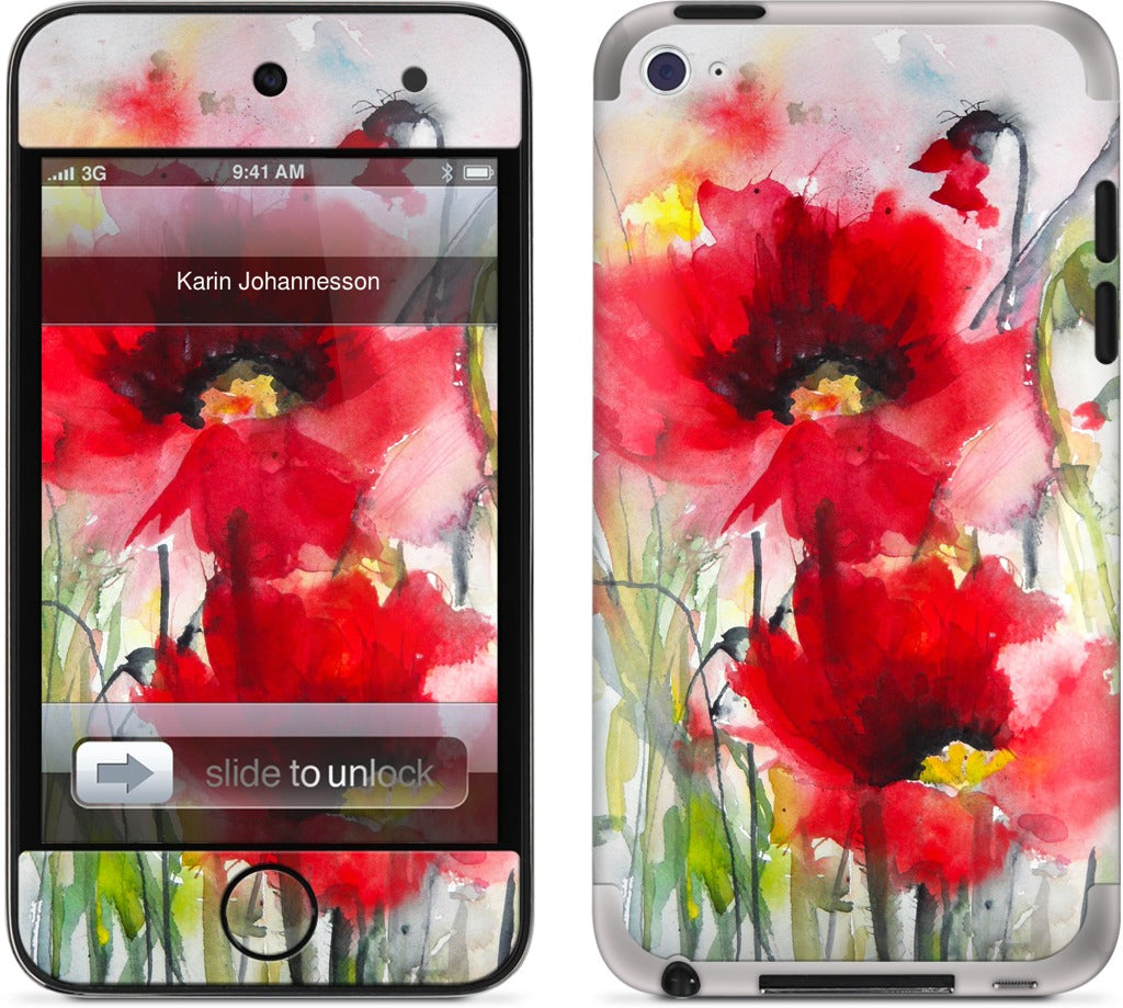 Red Poppies iPod Skin