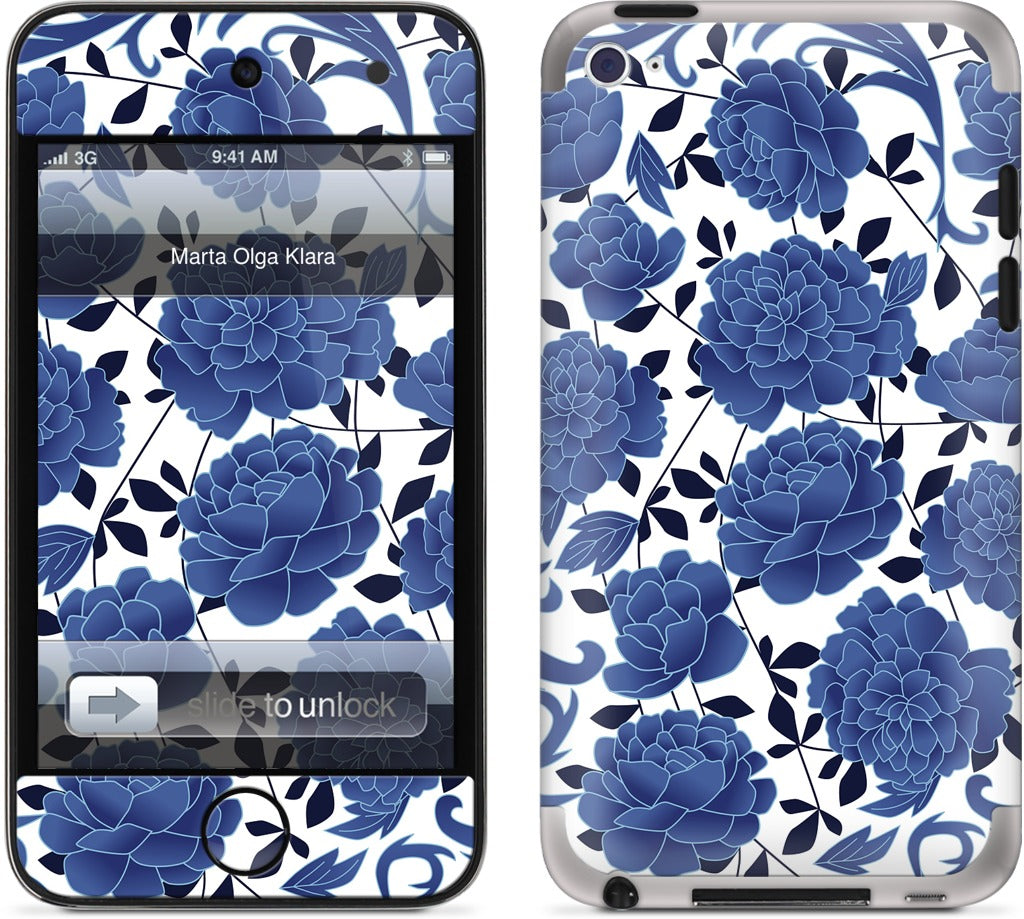Blue flowers iPod Skin