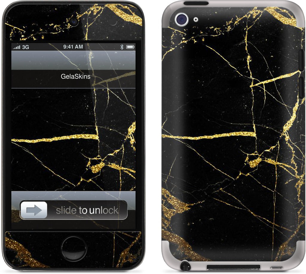 Black and Gold Marble iPod Skin