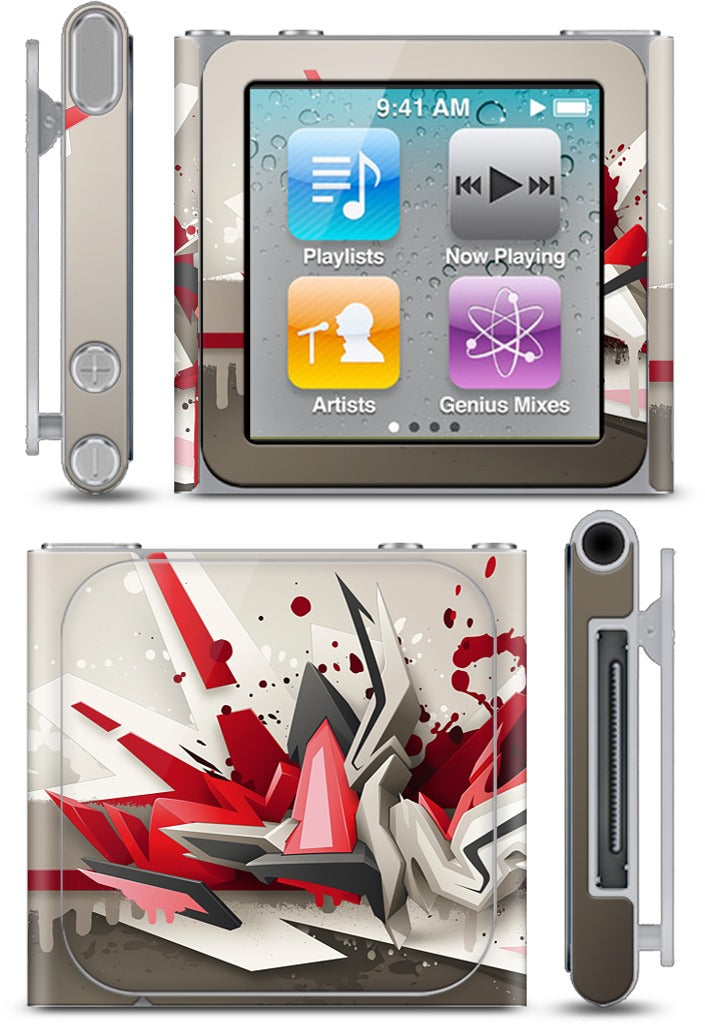 Red Metal iPod Skin