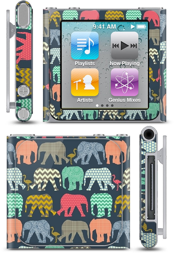 baby elephants and flamingos iPod Skin