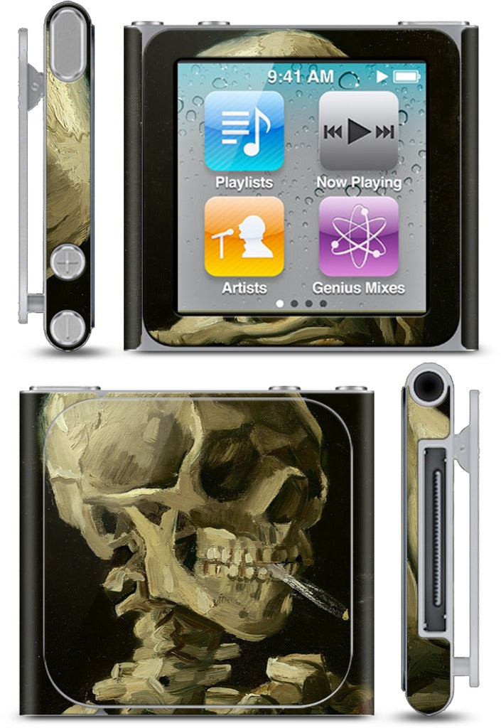 Skull of a Skeleton with Burning Cigarette iPod Skin