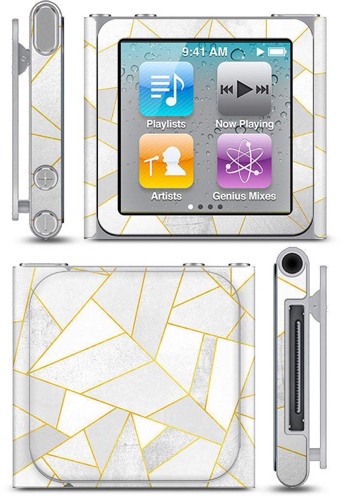 White Stone / Golden Lines iPod Skin