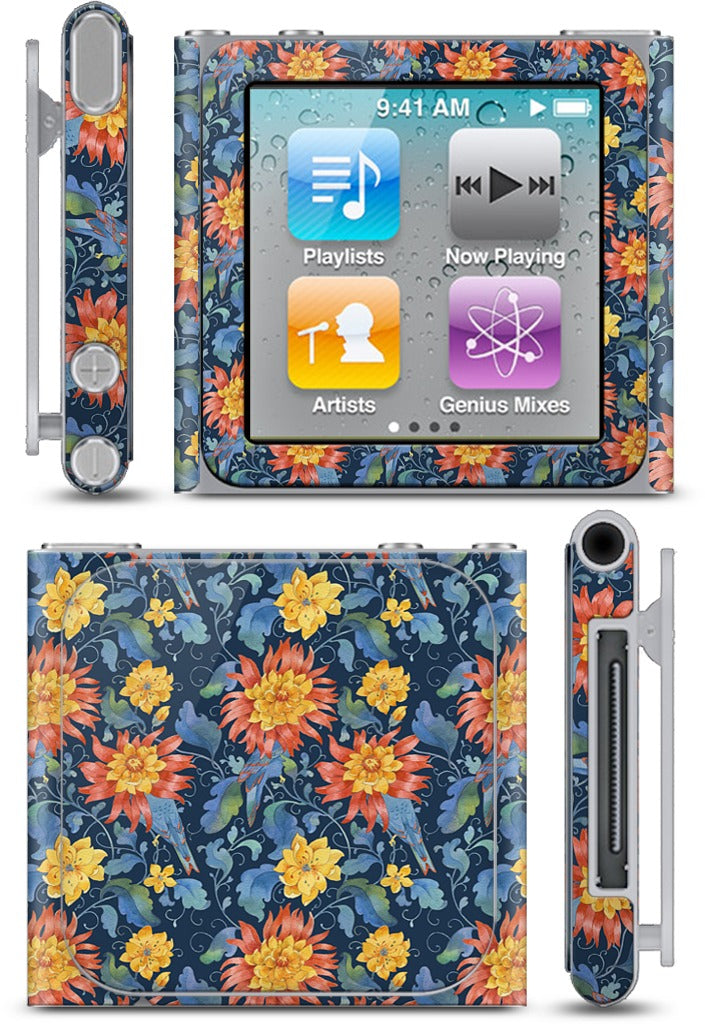 Blue Bird Pattern iPod Skin