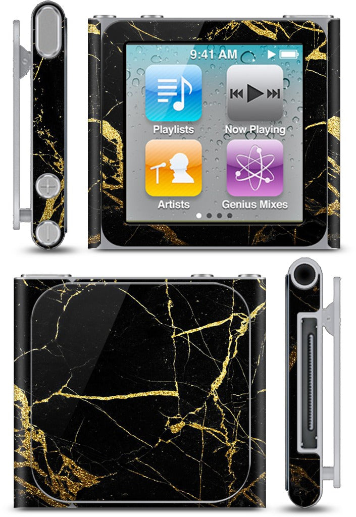 Black and Gold Marble iPod Skin