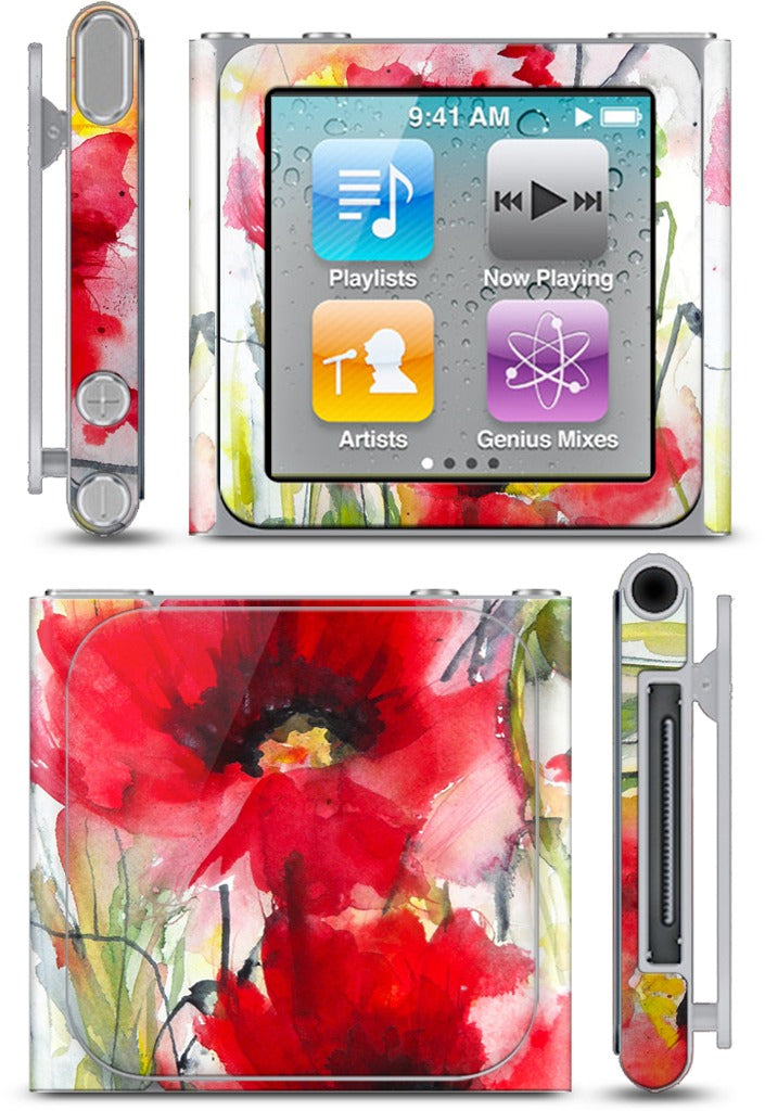 Red Poppies iPod Skin