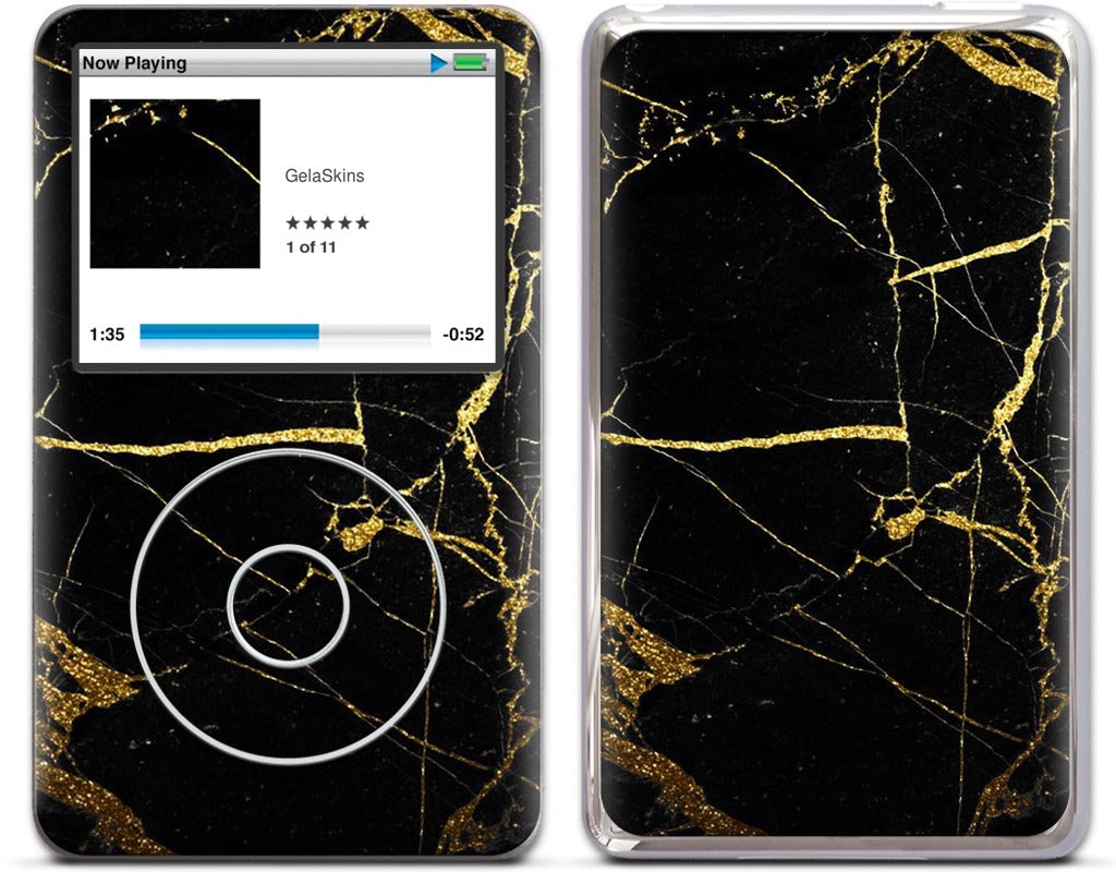 Black and Gold Marble iPod Skin