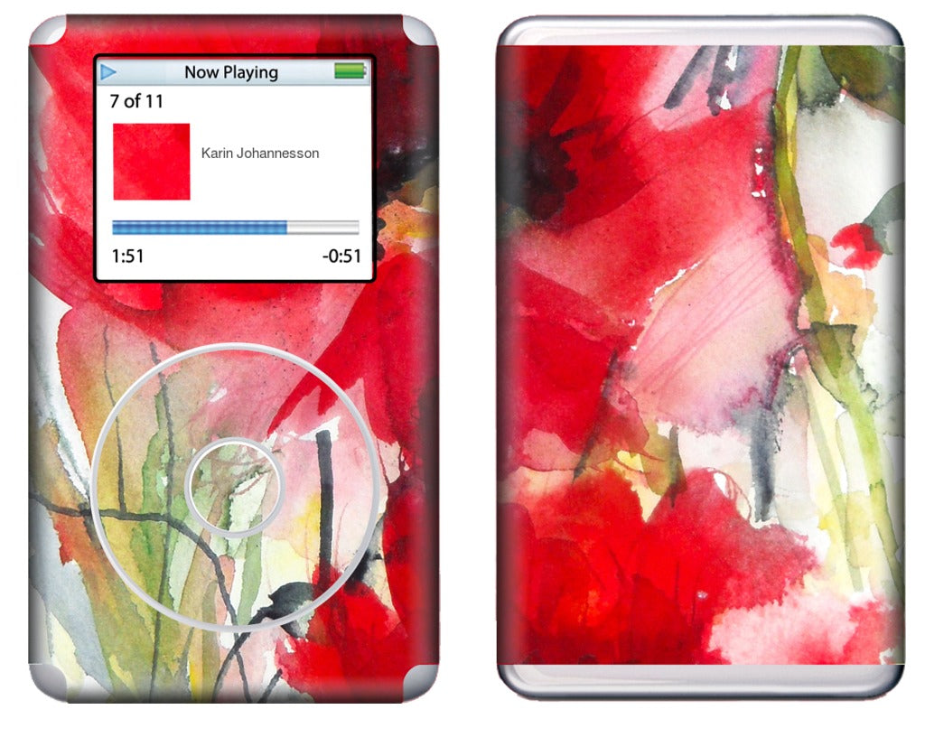 Red Poppies iPod Skin