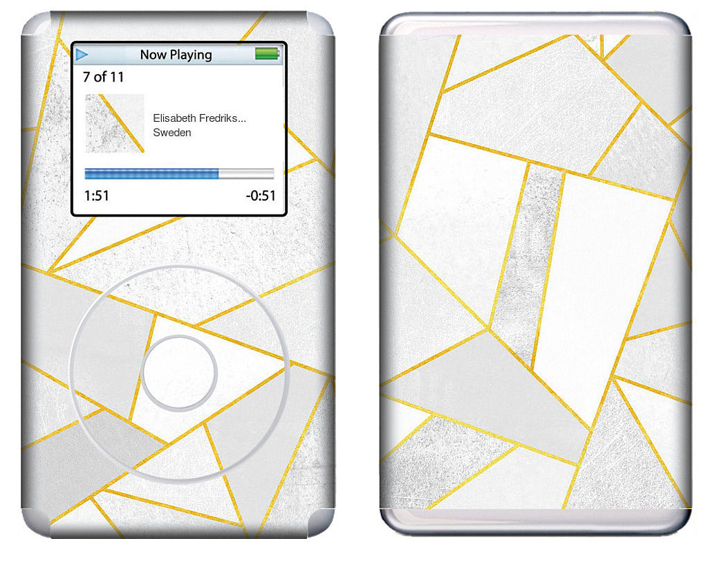White Stone / Golden Lines iPod Skin