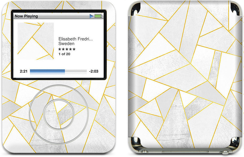 White Stone / Golden Lines iPod Skin