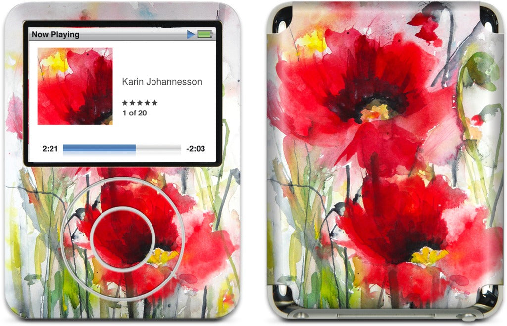 Red Poppies iPod Skin