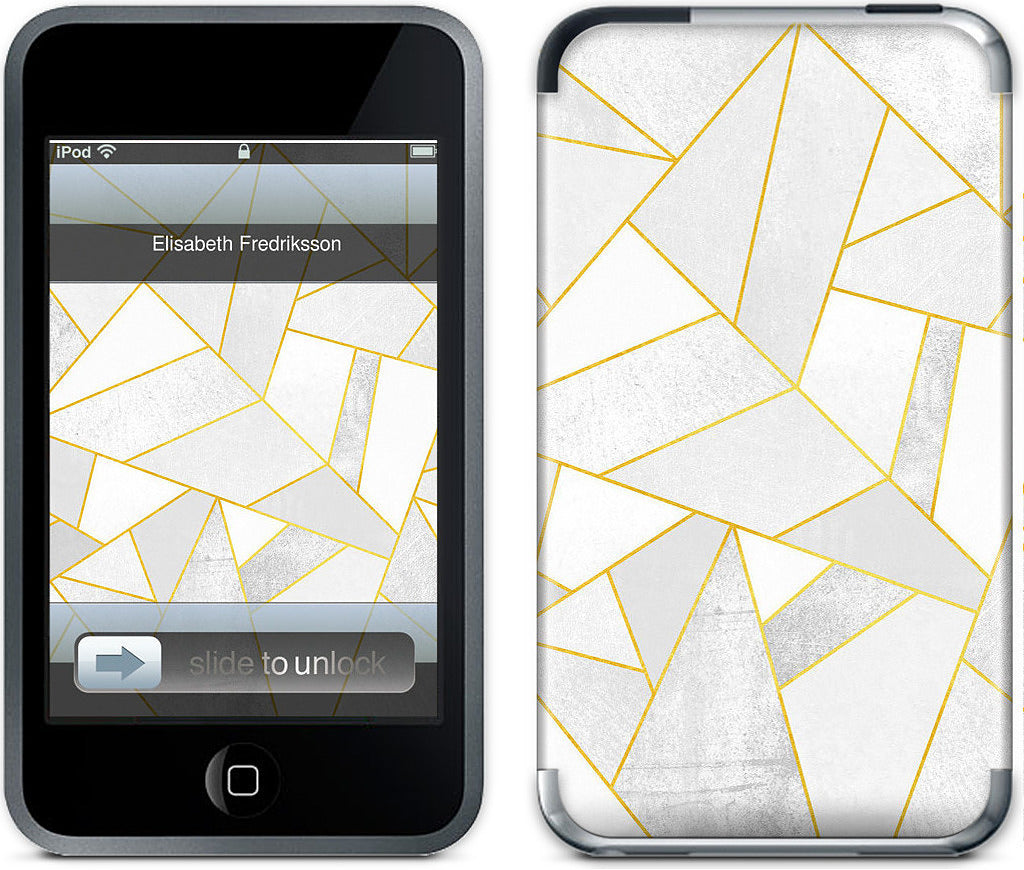 White Stone / Golden Lines iPod Skin