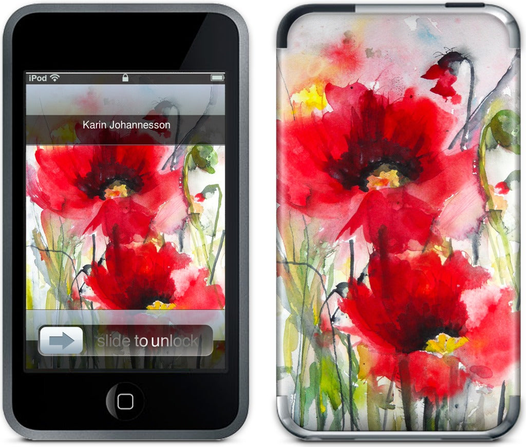 Red Poppies iPod Skin