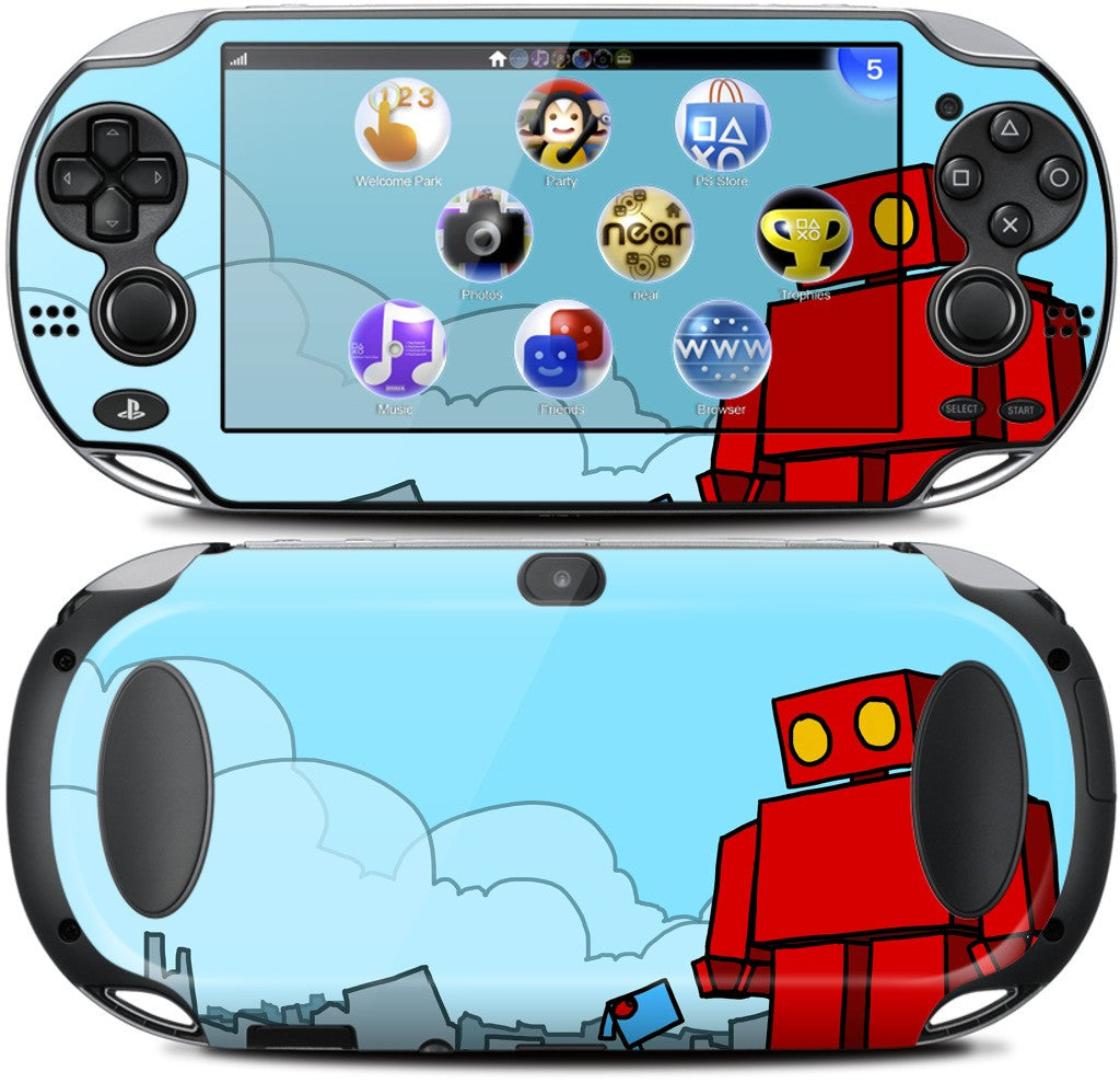 Red Robot Leaving The City PlayStation Skin