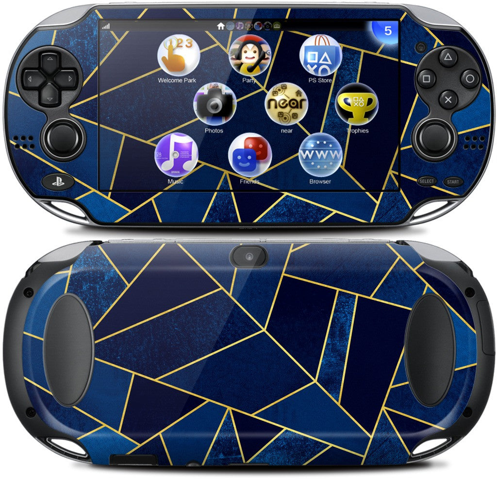 Blue Stone / Gold Lines PlayStation Skin
