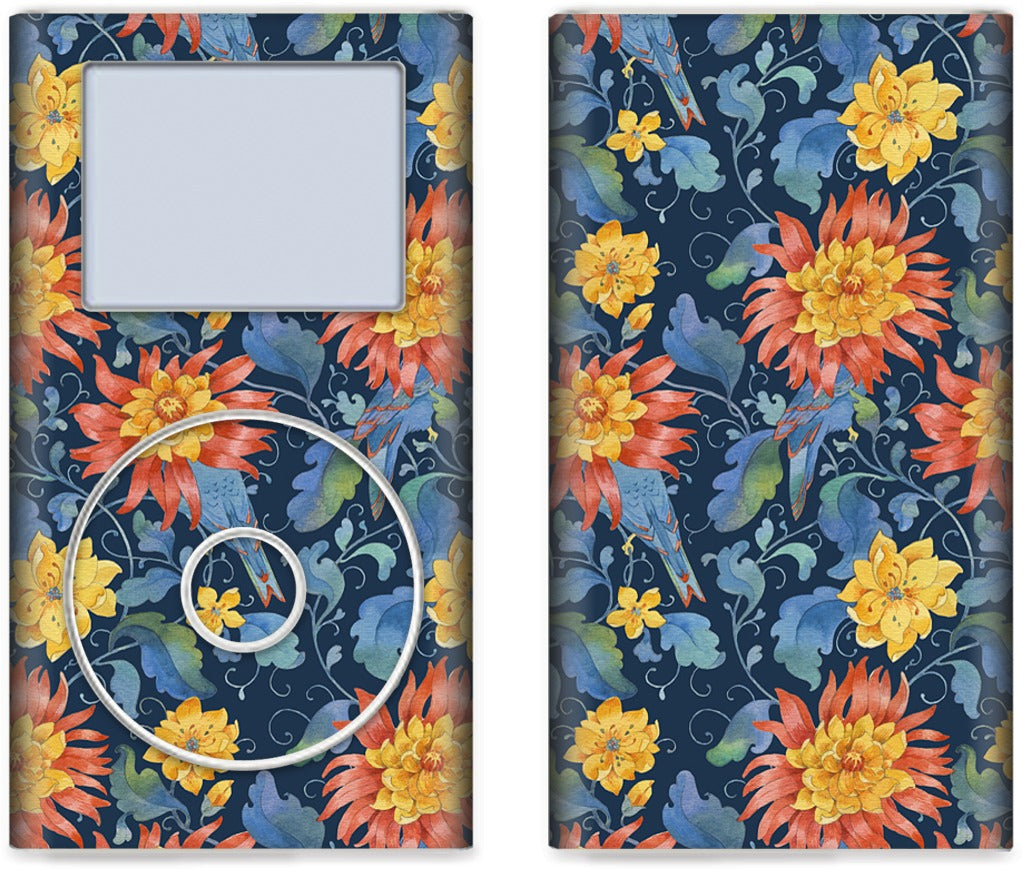 Blue Bird Pattern iPod Skin