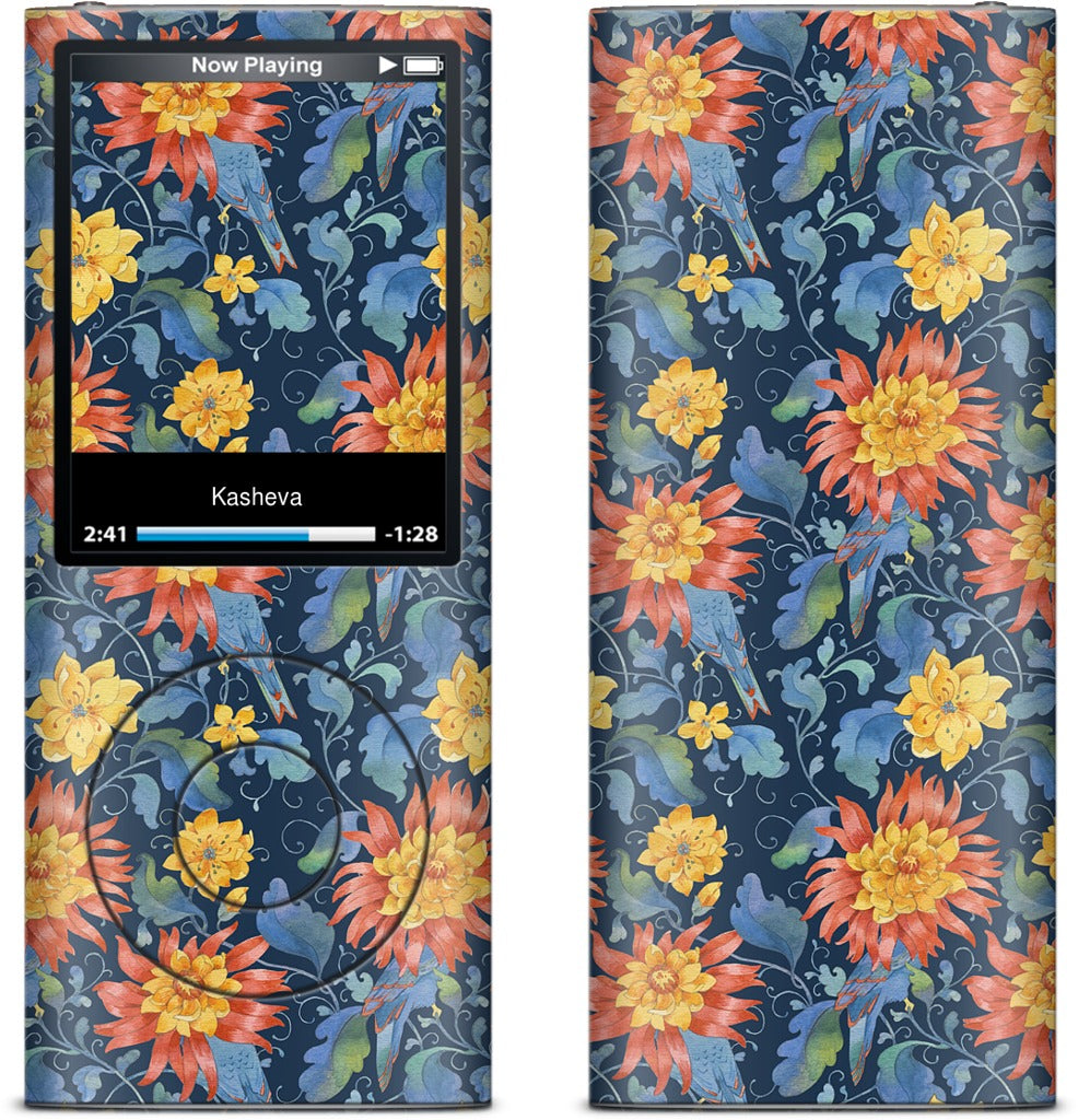 Blue Bird Pattern iPod Skin