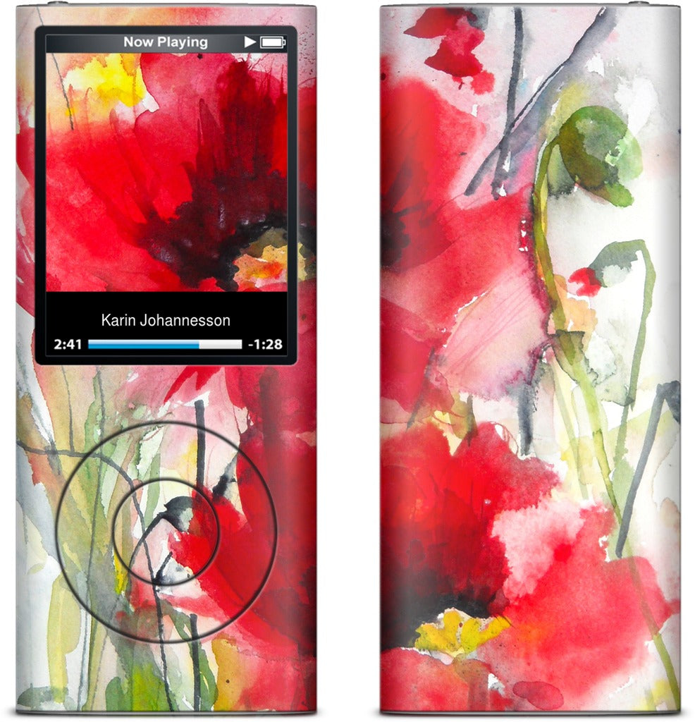 Red Poppies iPod Skin