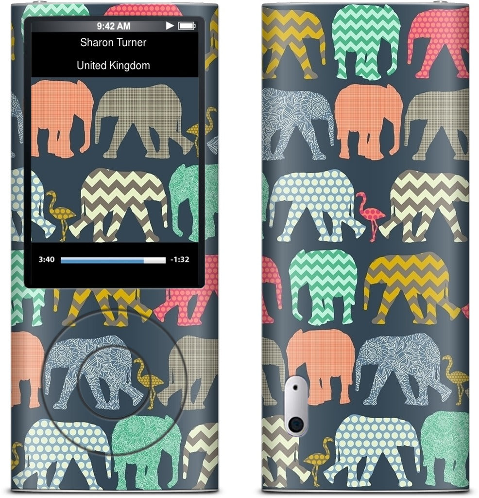 baby elephants and flamingos iPod Skin