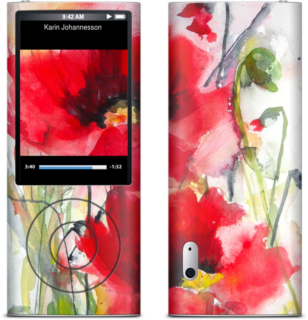 Red Poppies iPod Skin