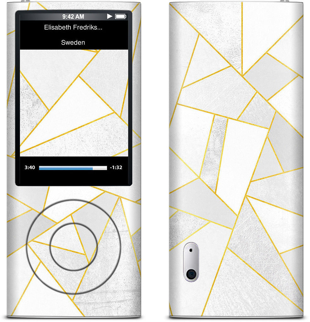 White Stone / Golden Lines iPod Skin