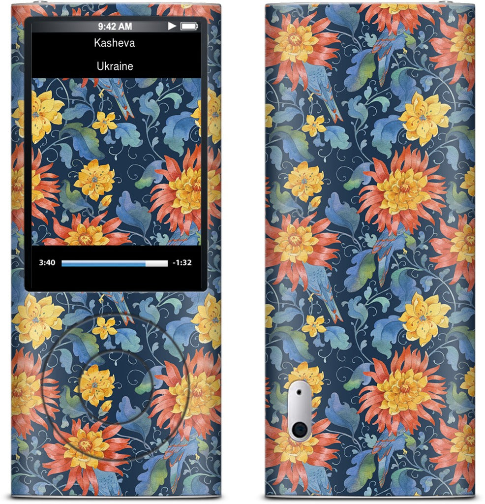 Blue Bird Pattern iPod Skin