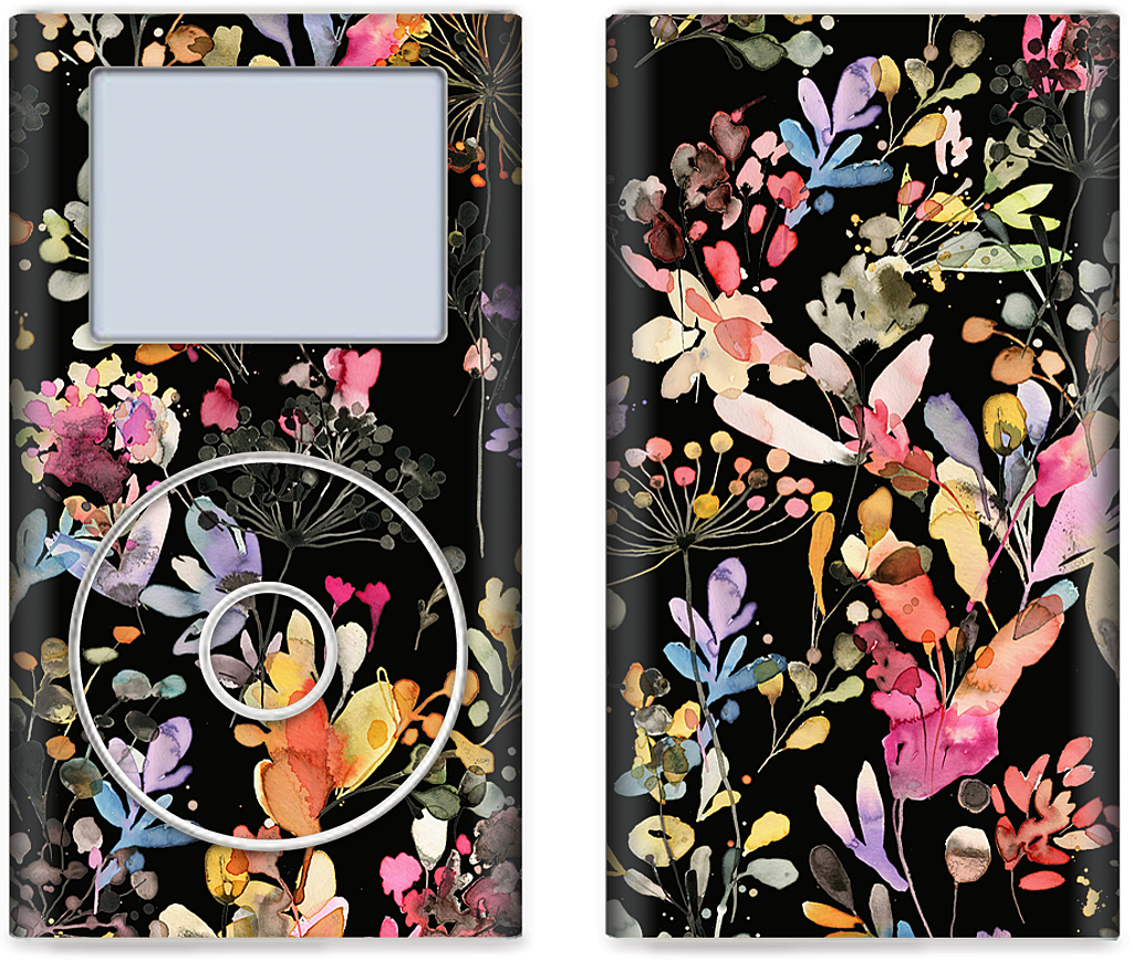 Wild Grasses (Black) iPod Skin