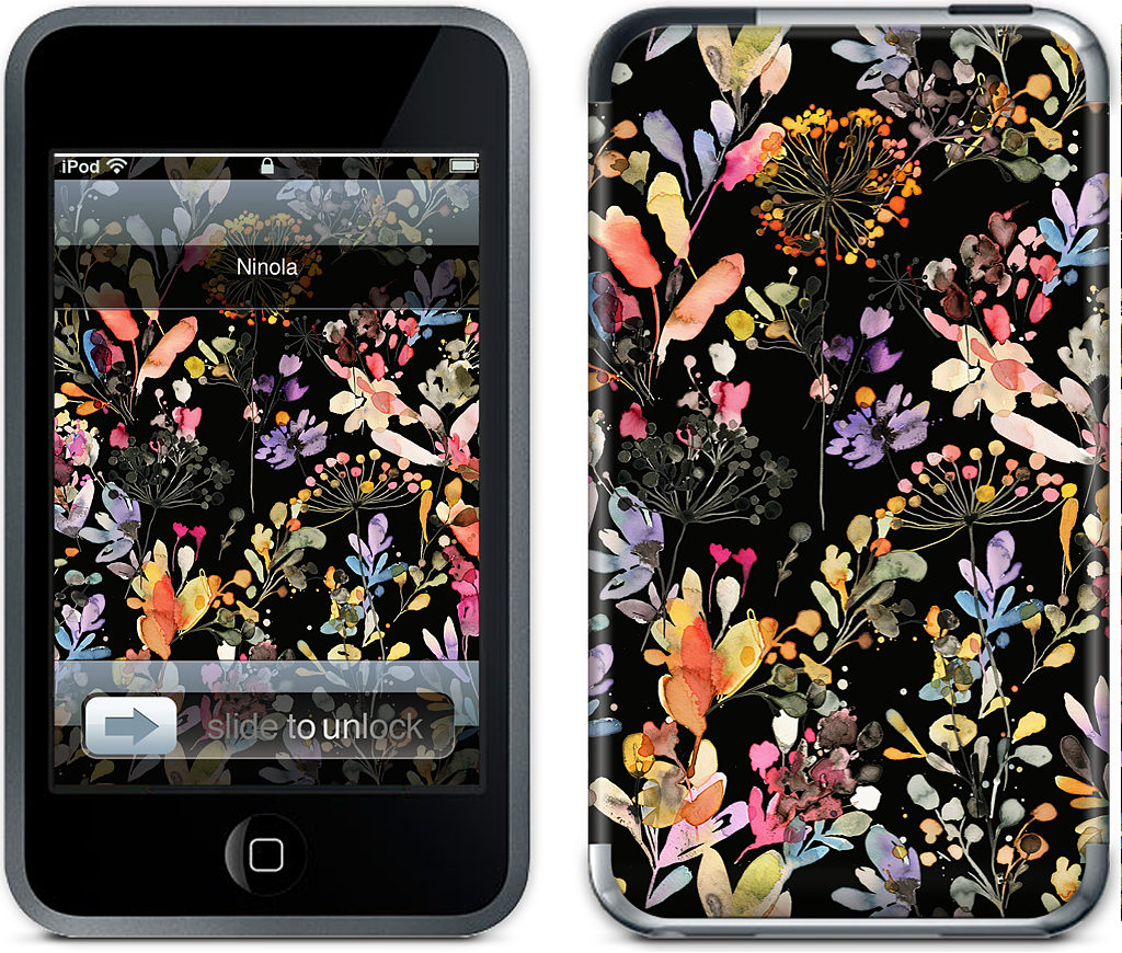 Wild Grasses (Black) iPod Skin