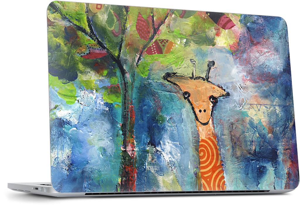 Giraffe By The Tree Dell Laptop Skin