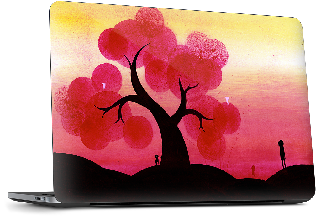 Red Blossoms Dell Laptop Skin