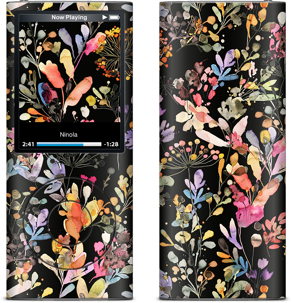 Wild Grasses (Black) iPod Skin