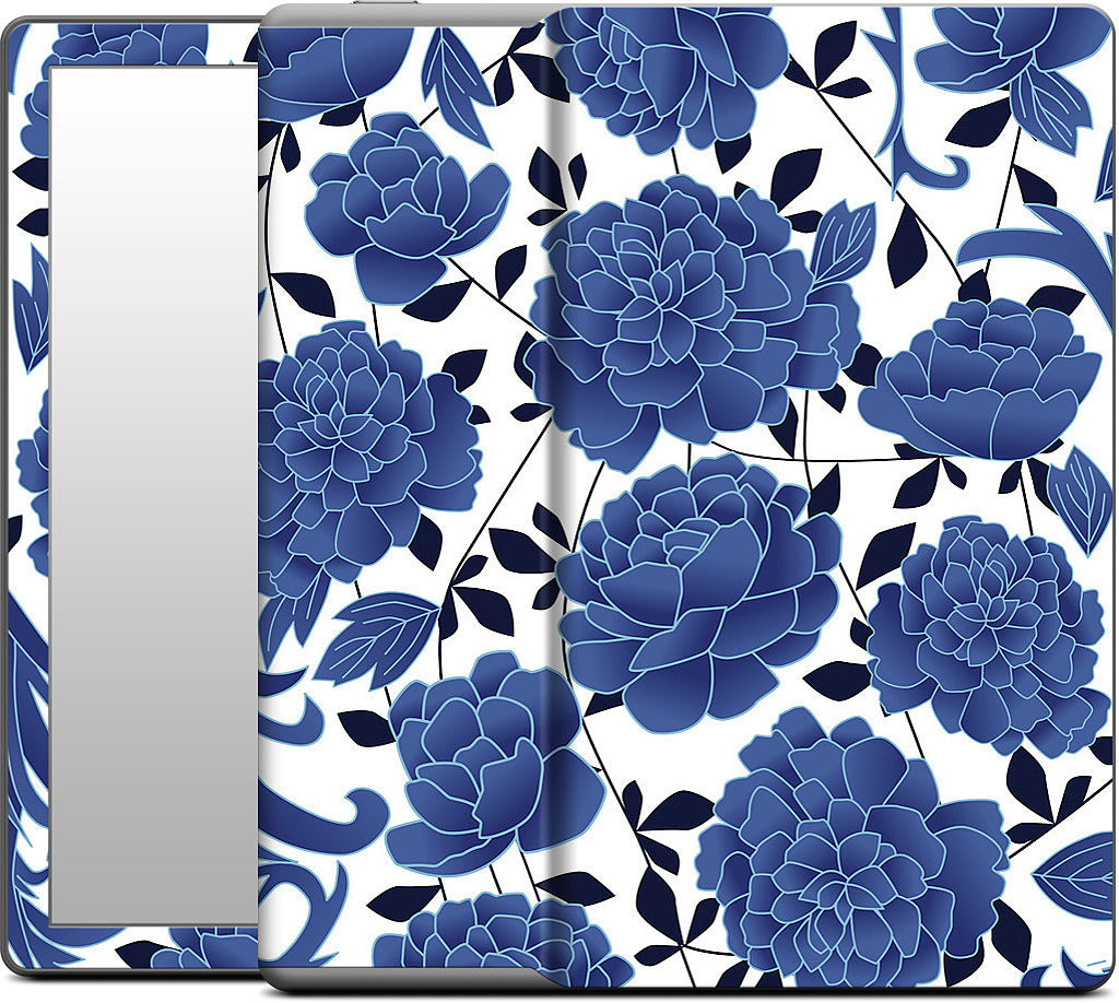 Blue Flowers Kindle Skin
