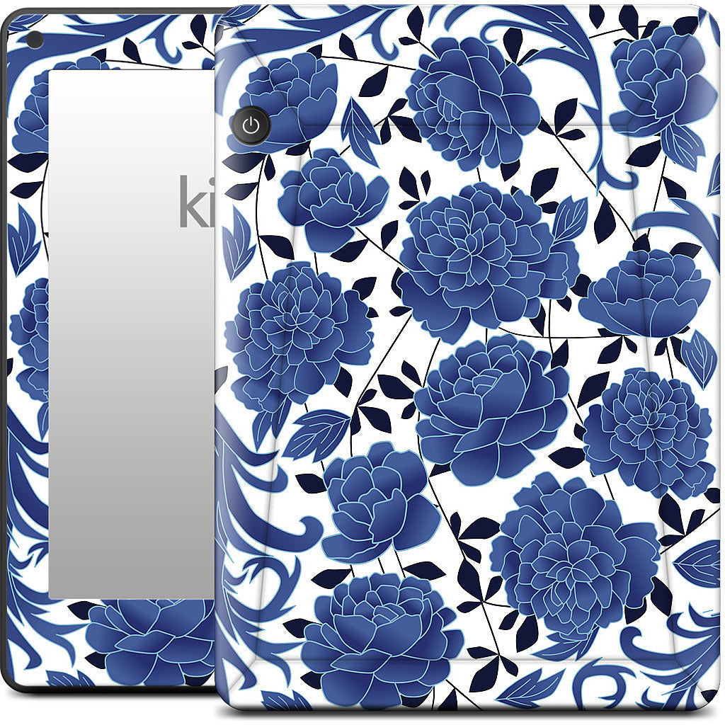 Blue Flowers Kindle Skin