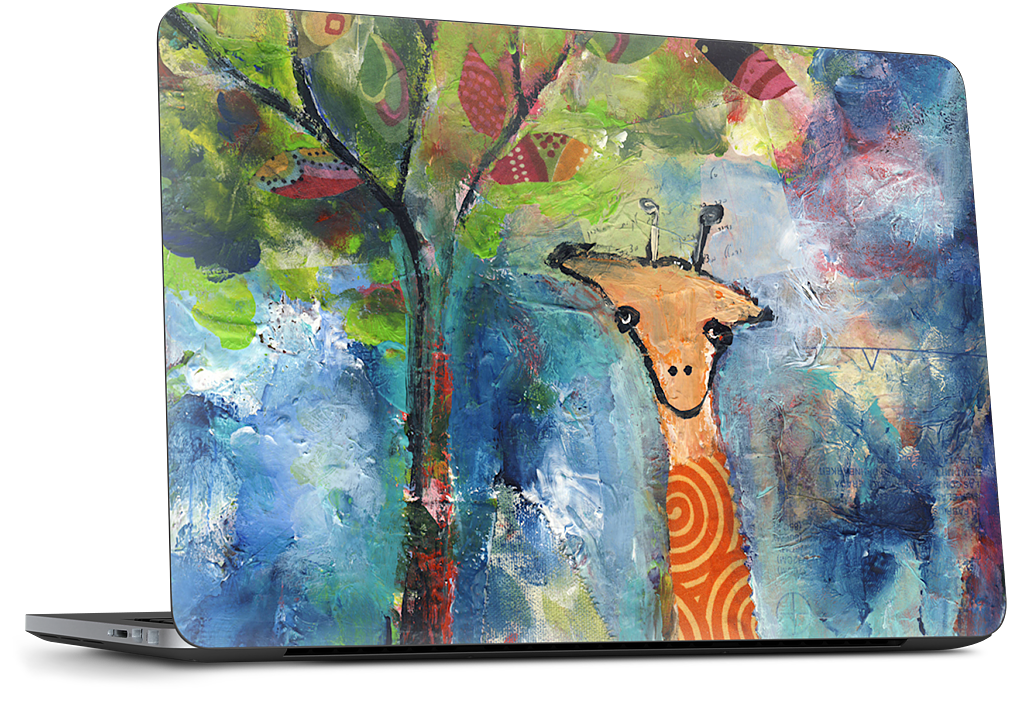 Giraffe By The Tree Dell Laptop Skin