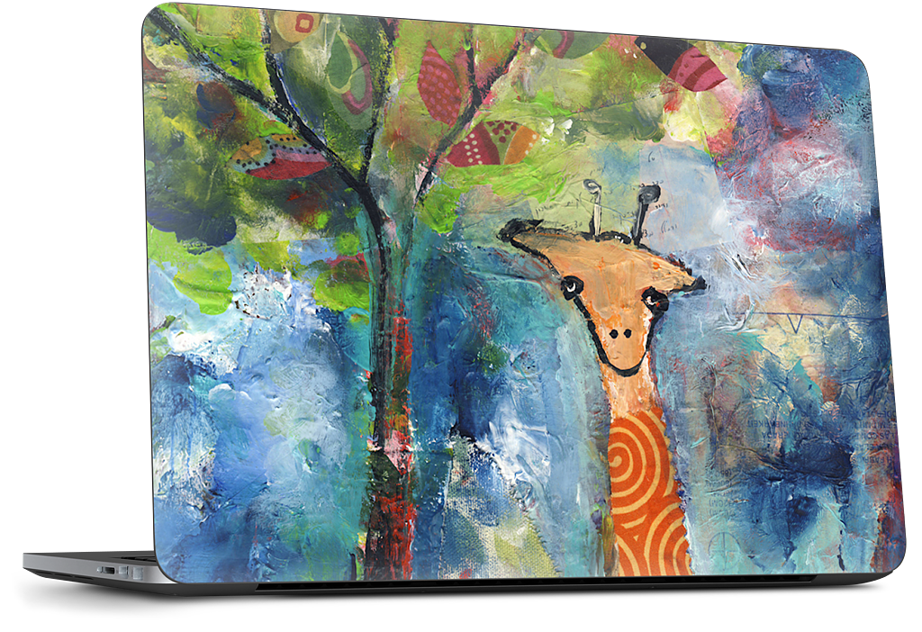 Giraffe By The Tree Dell Laptop Skin