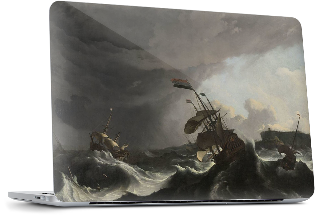 Warships During a Storm Dell Laptop Skin
