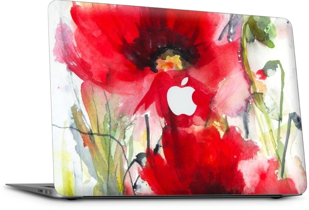Red Poppies MacBook Skin