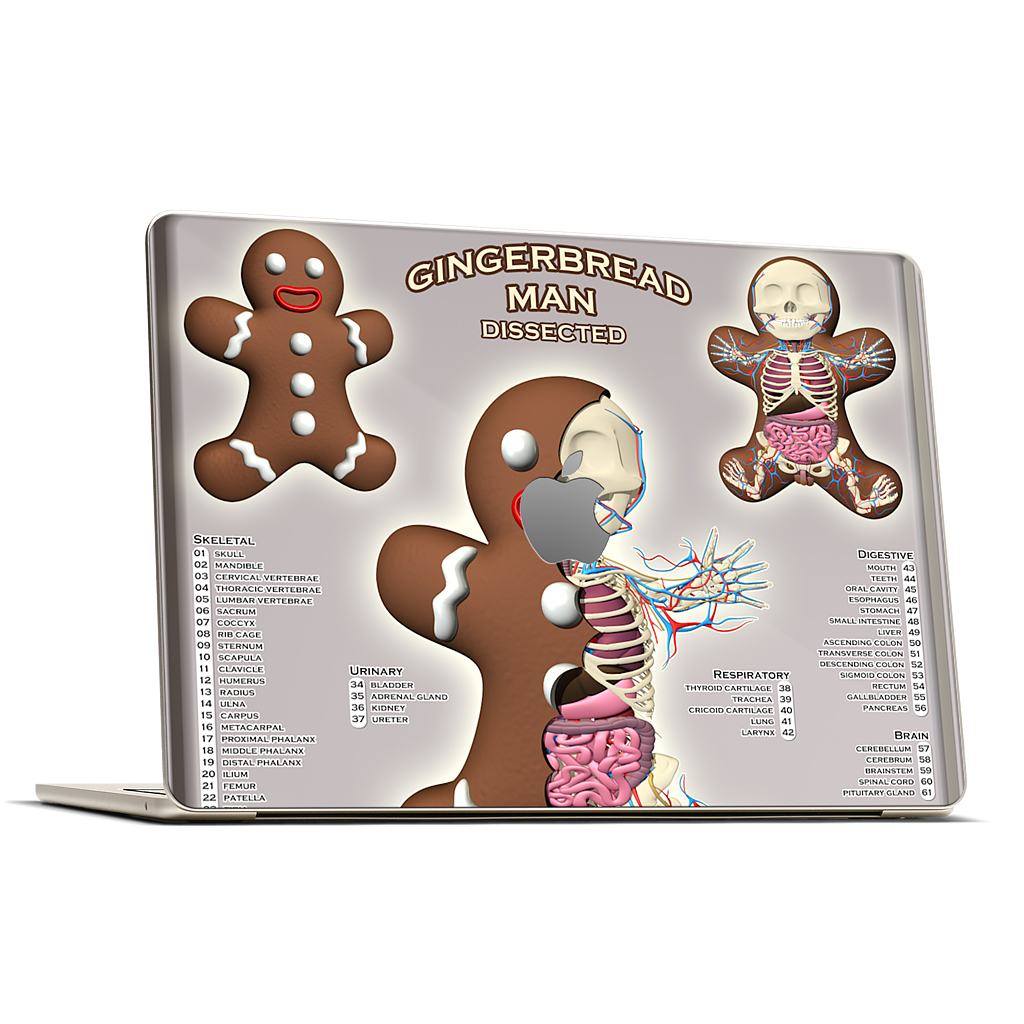 Gingerbread Man Dissected MacBook Skin